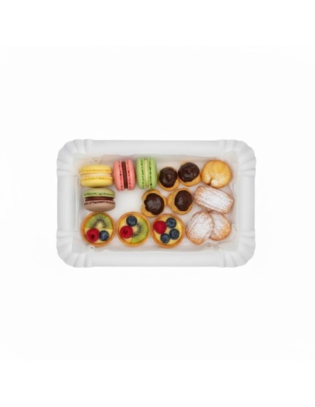 ?️ Bandeja de Cartão Branco 12×19 cm | Bandejas descartáveis