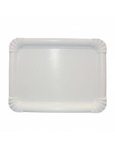?️ Bandeja de Cartão Branco 18x24 cm | Bandejas descartáveis