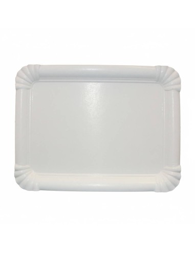 ?️Bandeja de Cartón Blanca 18x24 cm.|Bandejas desechables