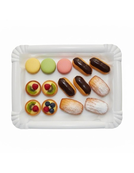 ?️Bandeja de Cartón Blanca 18x24 cm.|Bandejas desechables