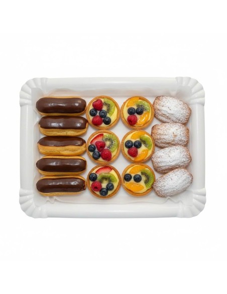 ?️ Bandeja de Cartão Branca 22x28 cm | Bandejas descartáveis