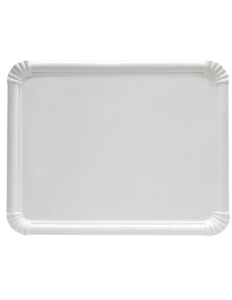 ?️ Bandeja de Cartão Branca 25x34 cm | Bandejas descartáveis
