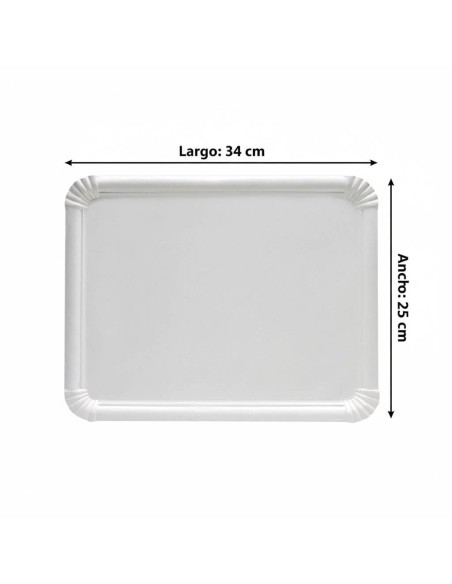 ?️ Bandeja de Cartão Branca 25x34 cm | Bandejas descartáveis