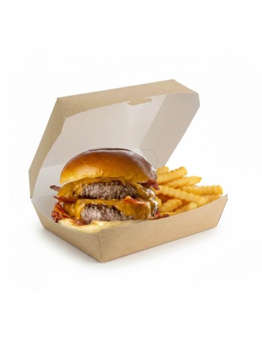 ? Caixa para Hambúrguer em Cartão 12x12x8,5 cm | Embalagens para Burgers
