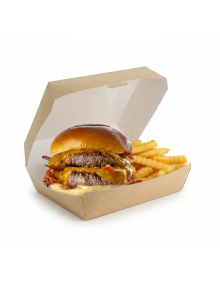 ? Caixa para Hambúrguer em Cartão 12x12x8,5 cm | Embalagens para Burgers