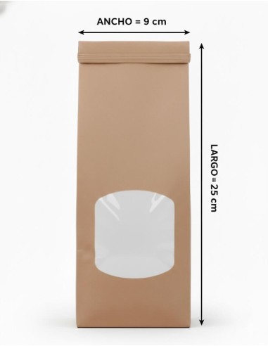 SACO SOS COM JANELA E FECHO 9x6x25 cm (100 Uds.)
