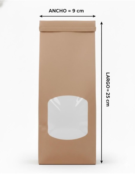 SACO SOS COM JANELA E FECHO 9x6x25 cm (100 Uds.)