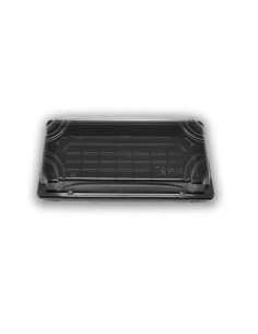 ? Bandeja Sushi Preta com tampa 160X91X20 mm. Envio 24h | ?