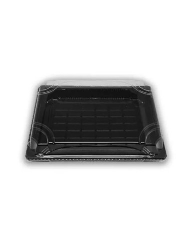 ? Bandeja Sushi Preta com tampa 185X130X30 mm. Envio 24h | ?