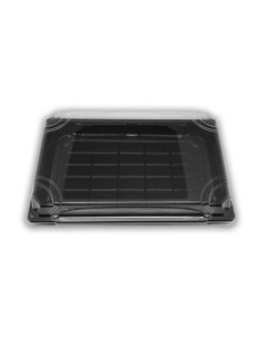 ? Bandeja Sushi Preta com tampa 220X135X20 mm. Envio 24h | ?