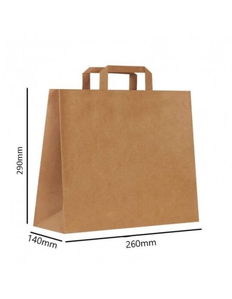 ▷ Saco de Papel com Alças Kraft 26X14X32 cm - Envio 24h.