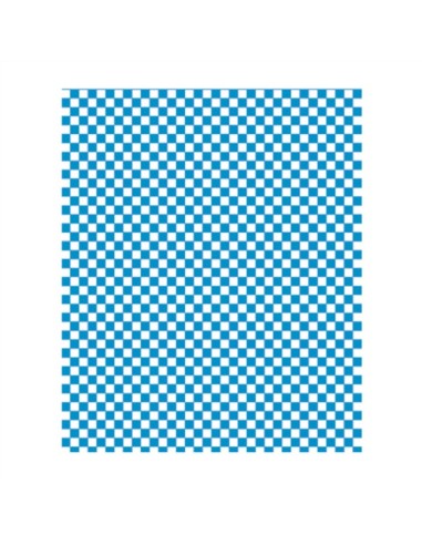 ▷ Papel de Embrulho Antigordura aos Quadros Azuis 28x34 cm - Entrega em 24 h.