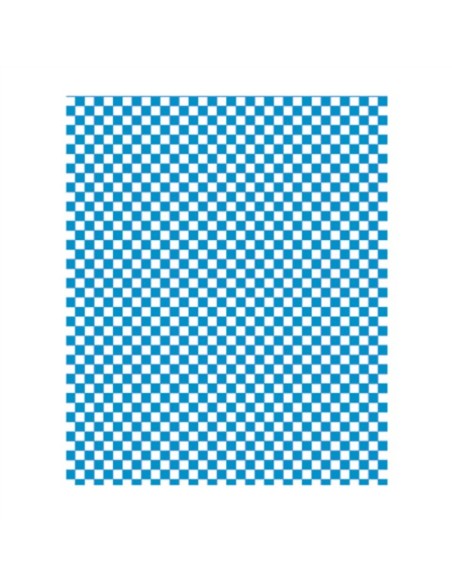 ▷ Papel de Embrulho Antigordura aos Quadros Azuis 28x34 cm - Entrega em 24 h.