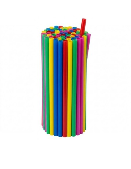 ? Pajita de Plástico PP Reutilizable Multicolor 200x8mm - Envío Gratuito 24h.