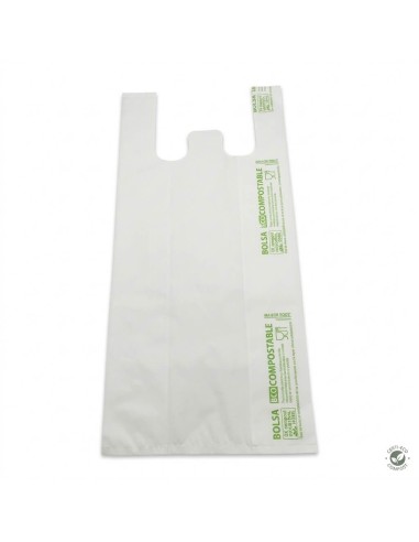▷ Bolsa Camiseta Biodegradable y Compostable 30 x 40 cm.