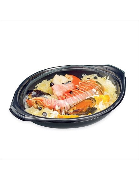 Embalagem para Comida de Plástico Redonda Preta 500 cc - Envio em 24h.