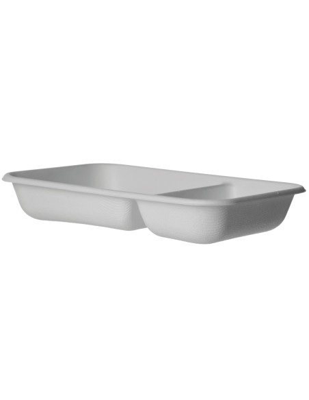 ▷ Bandeja de Caña de Azúcar Dos Compartimentos - Envío 24h.