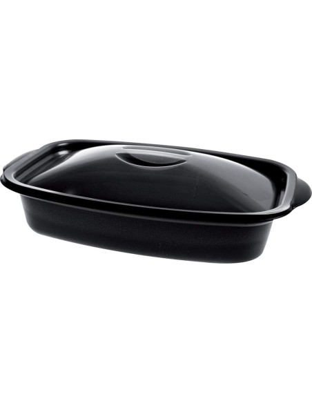 ▷ Bandeja Desechable Negra 500 cc mas Tapa Transparente - Envío 24 h.