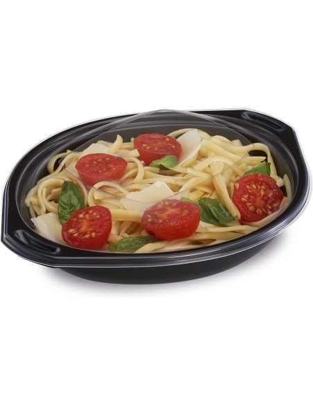 Embalagem para Comida de Plástico Redonda Preta 500 cc - Envio em 24h.