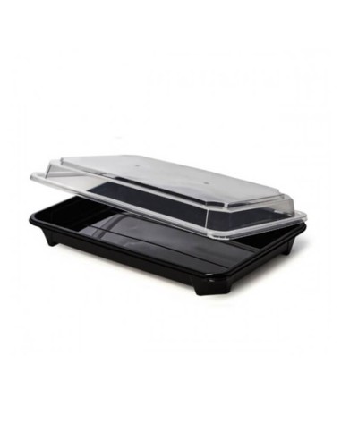 ▷ Bandeja para Sushi Negra mas Tapa 230X155X47 mm - Envío Gratuito.