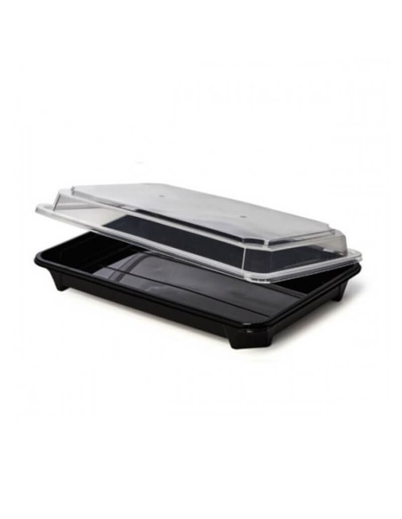 ▷ Bandeja para Sushi Negra mas Tapa 230X155X47 mm - Envío Gratuito.