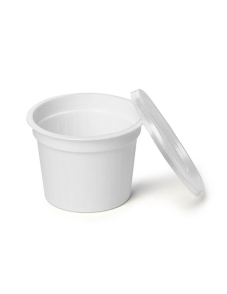 ▷ Tarrinas de Plástico para Salsas 100 cc Blanca + Tapa - Envío 24h.