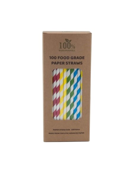 ▷ Pajitas de Papel Biodegradable de Colores - Envío Gratuito 24h.