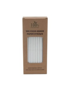 ▷ Pajita de Papel Blanca Biodegradable - Envío Gratuito 24h.