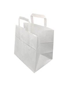 ▷ Bolsa de Papel con Asas Blanca 26X18X25 - Envío 24h.