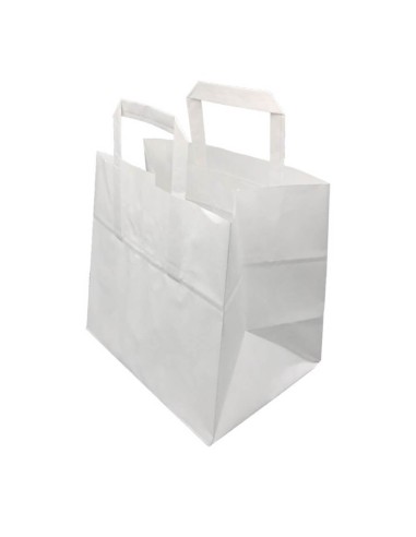 ▷ Bolsa de Papel con Asas Blanca 26X18X25 - Envío 24h.