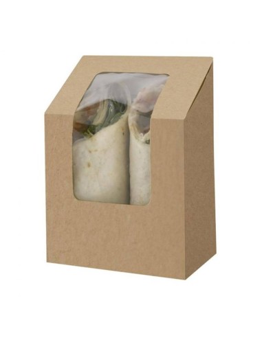 ▷ Caja de Papel Kraft con Ventana - Envío 24h.