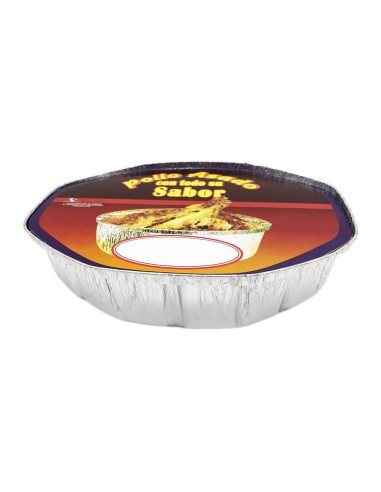 ▷ Envases de Aluminio para Pollo Ovalado 1900 cc + Tapa - Envío 24 h.