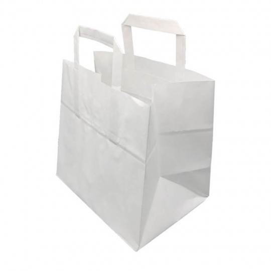 Bolsas de papel blancas con asas
